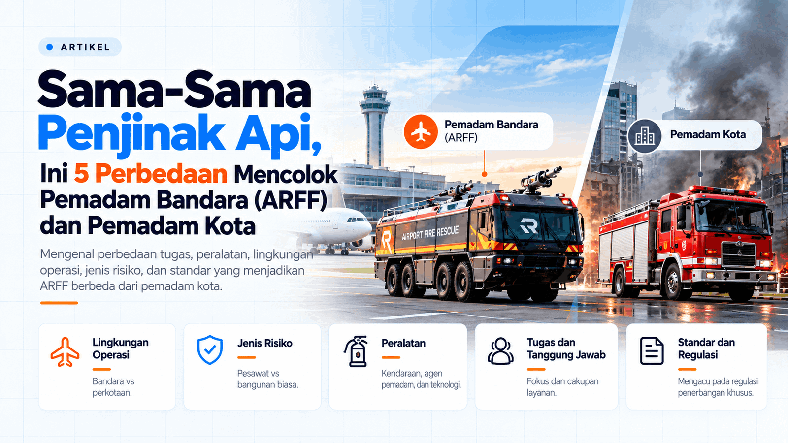 Sama-Sama Penjinak Api, Ini 5 Perbedaan Mencolok Pemadam Bandara (ARFF) dan Pemadam Kota