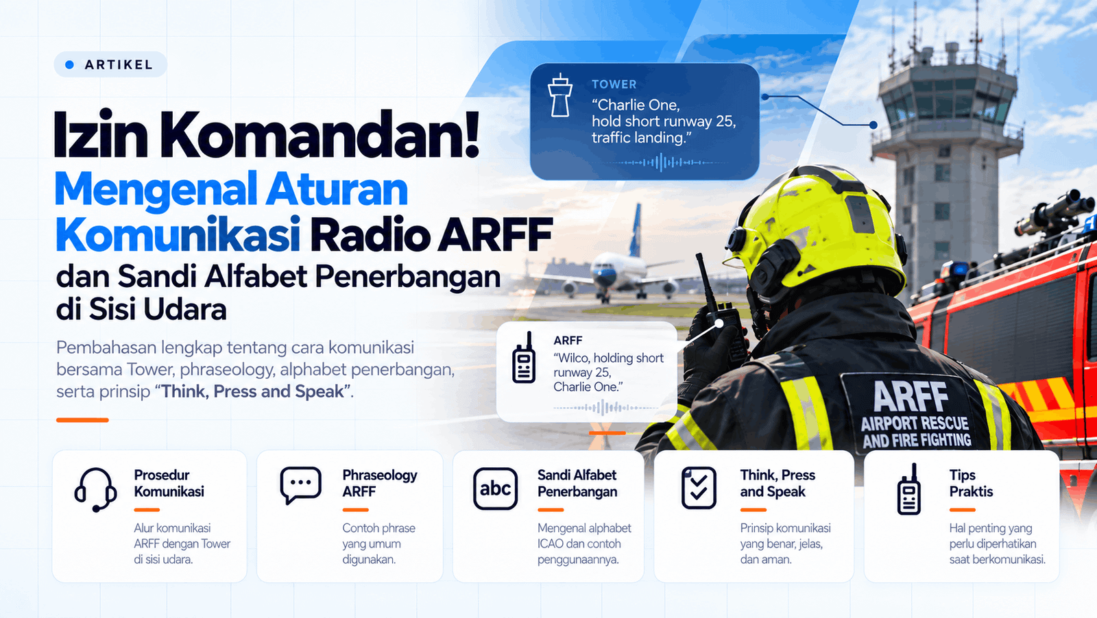 Izin Komandan! Mengenal Aturan Komunikasi Radio ARFF dan Sandi Alfabet Penerbangan di Sisi Udara